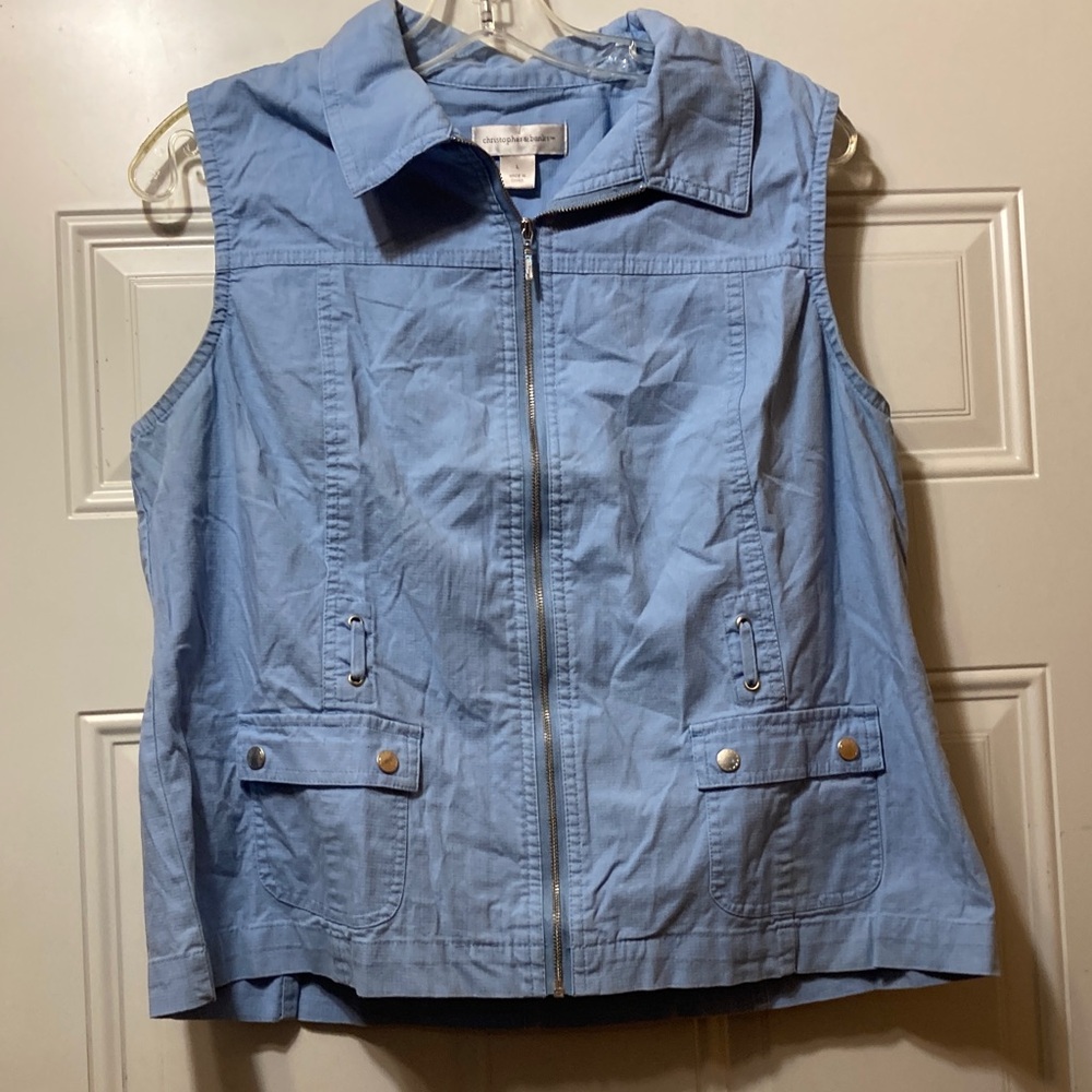 Light Blue‎ Zip-Up Vest L